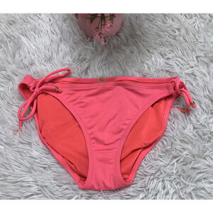 VINTAGEVictoria's Secret Bikini Bottom Womens M NEON PINK Side Tie Swim Bathing